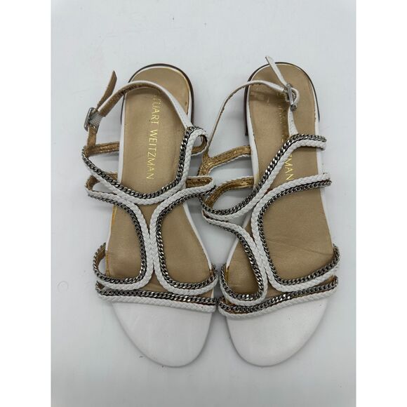 Stuart Weitzman SamoaSandals for Women Samoa Flat Sandal Sz 6.5 White - Picture 5 of 9